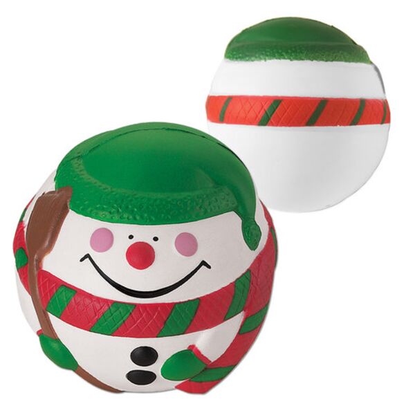 Happy Holiday Snowman Shape Stress Ball Thumbnail